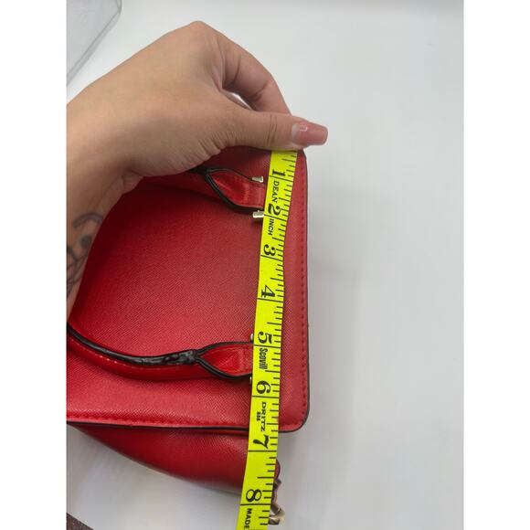 Carpisa Red Faux Leather Crossbody Satchel Top Handle Bag Removable Strap - Picture 8 of 10